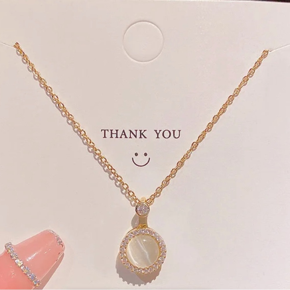 New Opal Zircon Pendant Necklace - Picture 2 of 2